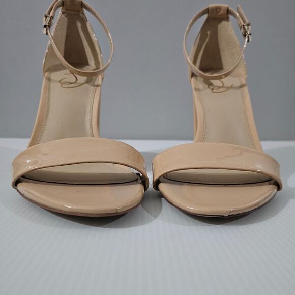 NEW Sam Edelman Yaro Block Heel Sandal Beige Blush Patent Size 10 WIDE WIDTH - Picture 7 of 14